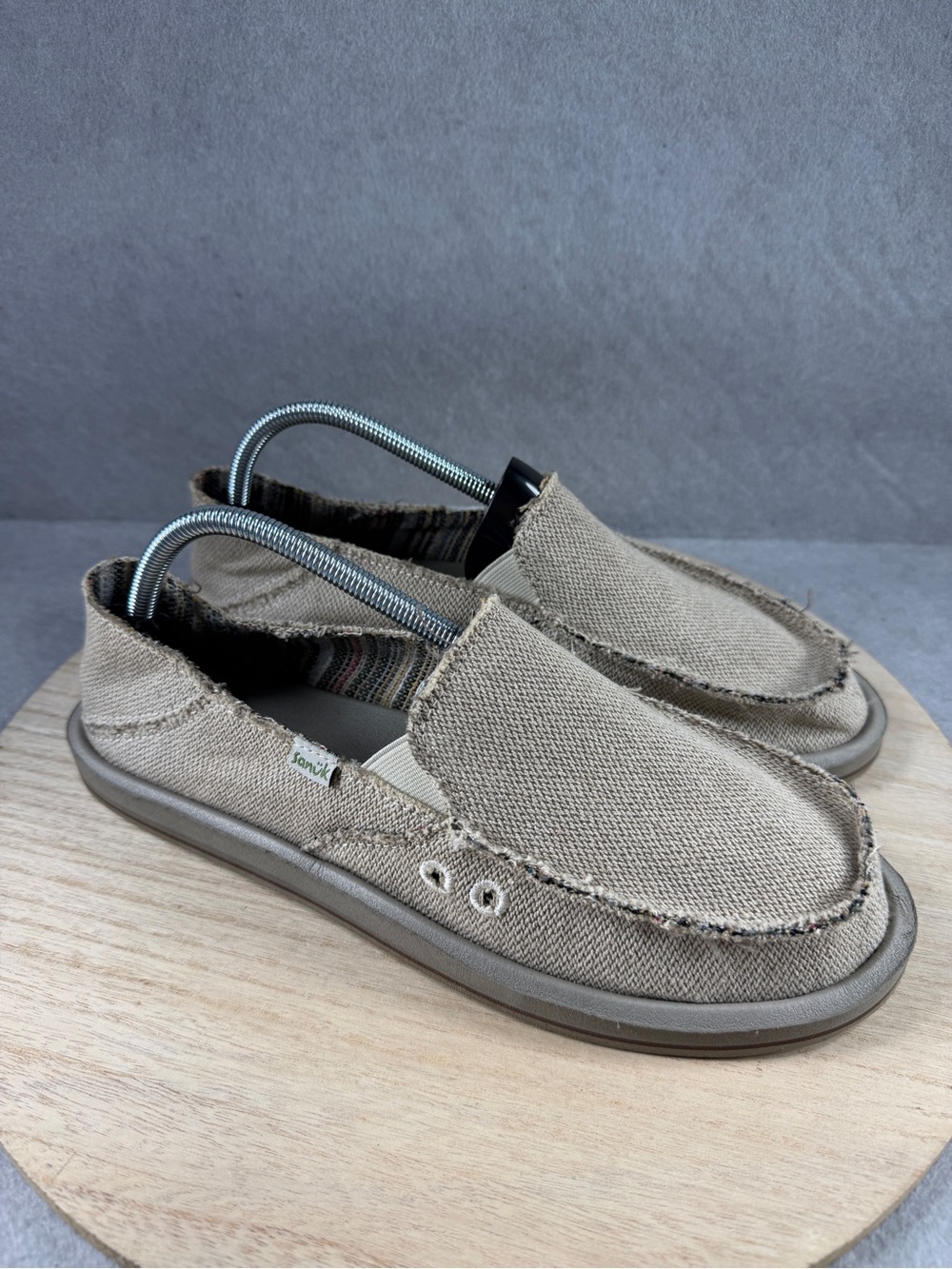 Sanuk Donna Hemp 2 Tone Women’s 11 Natural Sidewalk Surfer Slip Ons